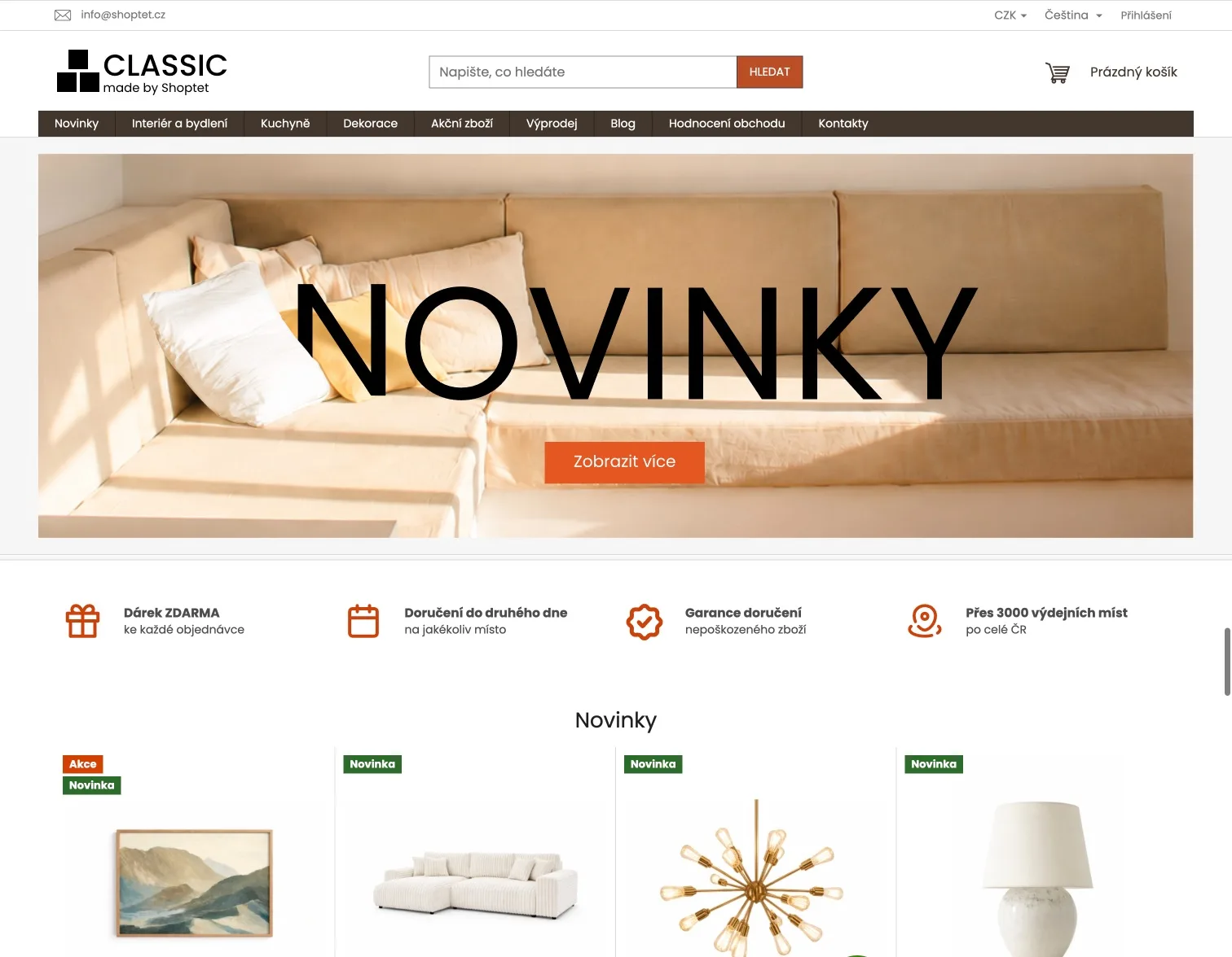Výchozí šablona Shoptet – Classic